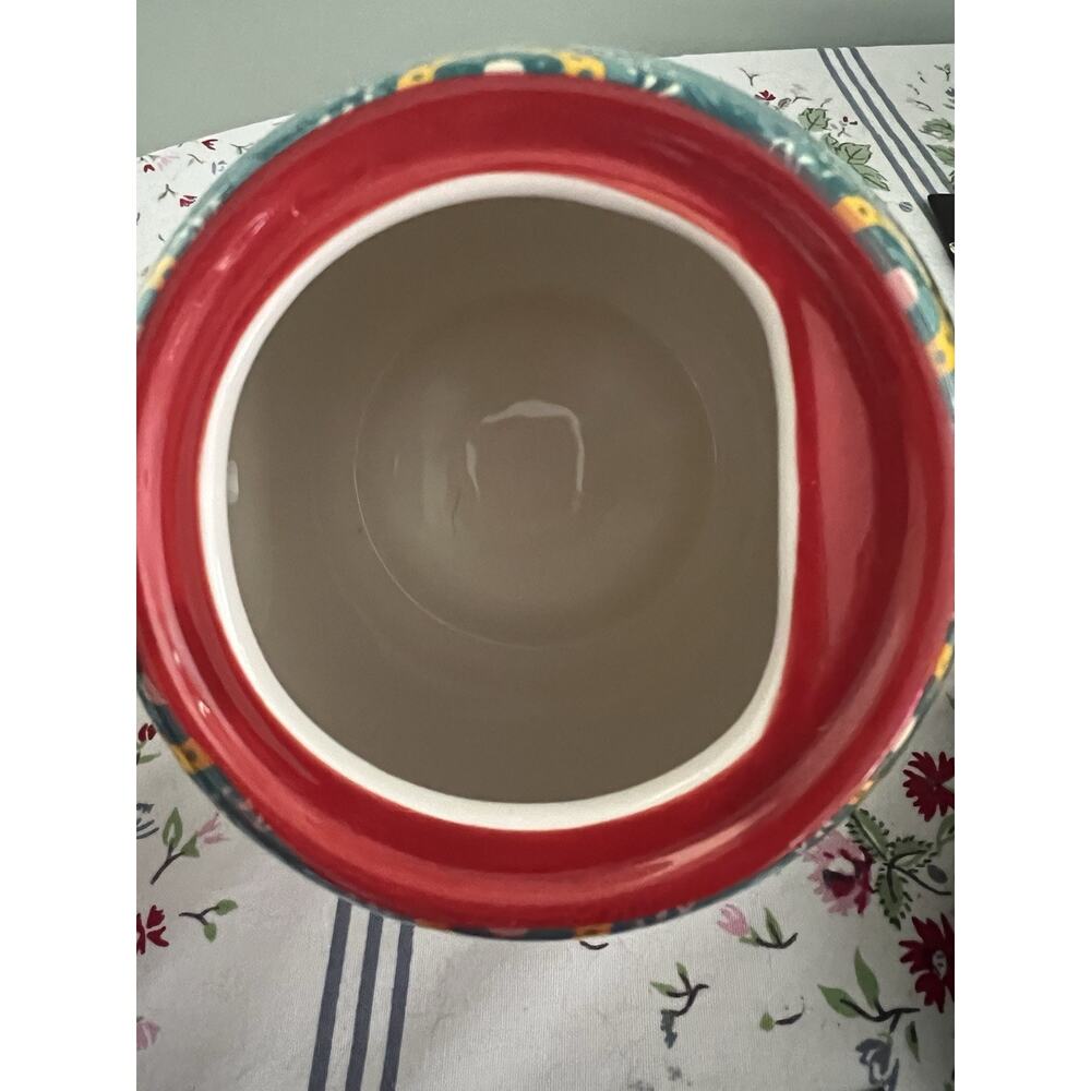 Certified International Tunisian Sunset Teapot Red Cream Aqua - Picture 3 of 6
